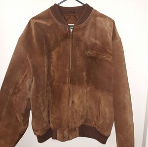 Vtg Timber Trail Suede Bomber Jacket